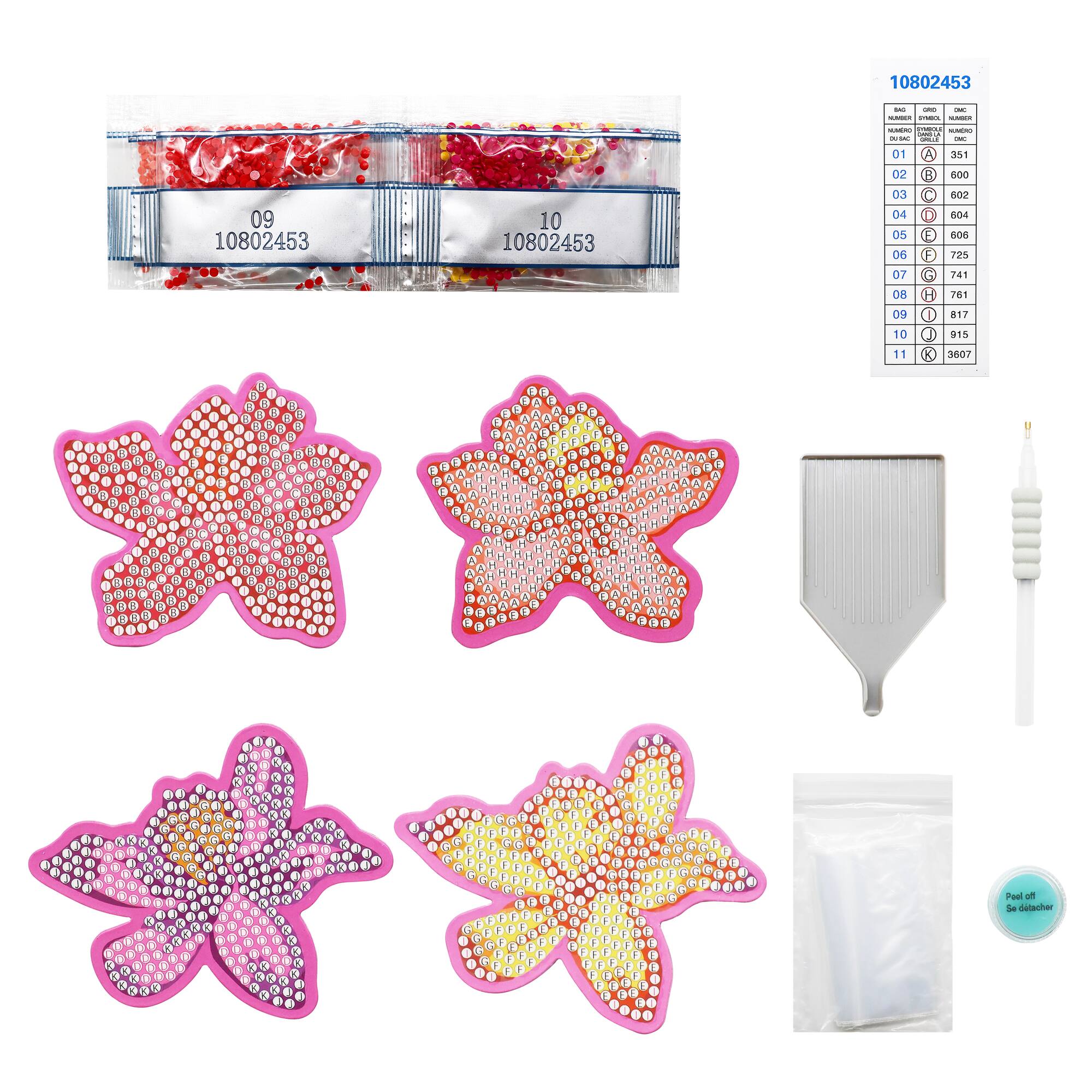 Pink Flowers Diamond Art Magnet Kit by Make Market®